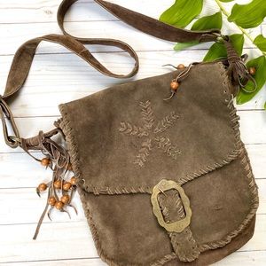 ZARA ~ Real Suede Bohemian Shoulder Bag